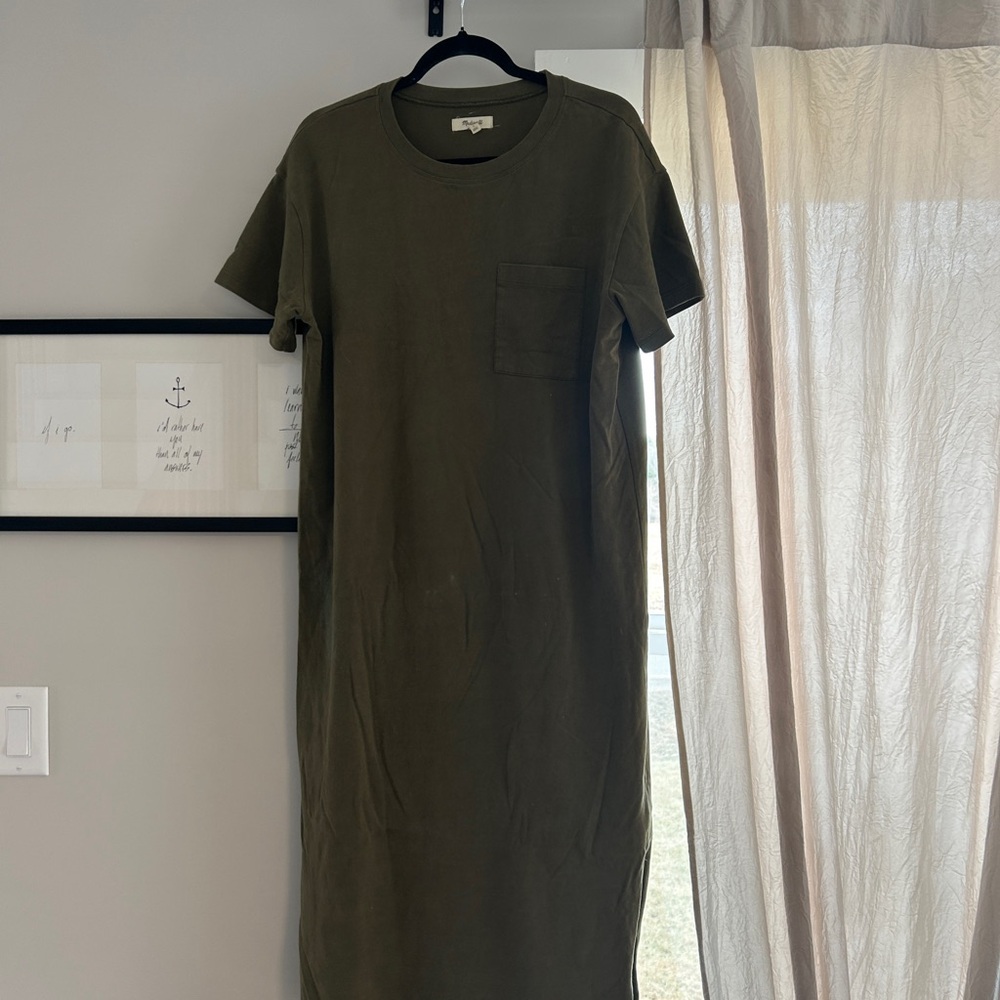 Madewell Olive Maxi T-Shirt Dress